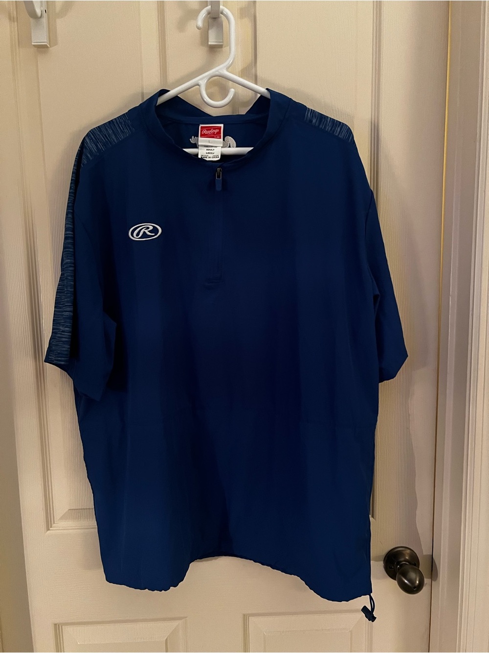 Rawlings Coach Cage/Dug Out Jacket-Royal Navy-Shoulder accent-2side pockets-NEW